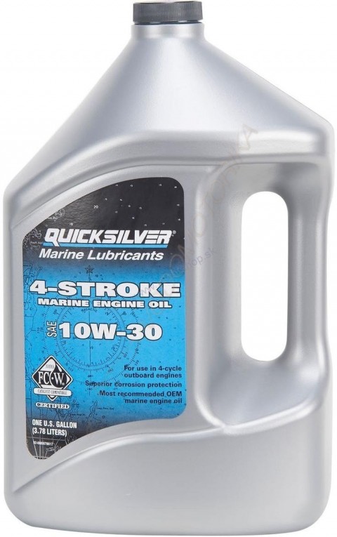 Минеральное моторное масло для 4-тактных двигателей Quicksilver 4-cycle 10W30 oil, 4л